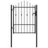 vidaXL Poartă de gard ASTEN 100 x 125 cm Metal Negru Blocat
