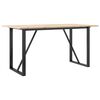 vidaXL Masă de bucătărie, cadru O, 140x80x75cm lemn masiv pin și Oţel