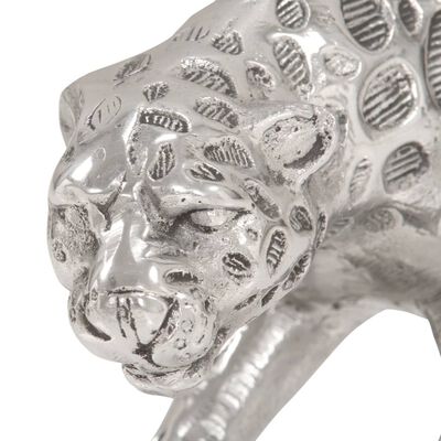 vidaXL Sculptură Jaguar din aluminiu solid, 54x10x14 cm, argintiu