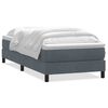 vidaXL Pat box spring cu saltea, gri &icirc;nchis, 100x220 cm, catifea