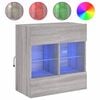 vidaXL Comodă TV de perete cu lumini LED, gri sonoma, 58,5x30x60,5 cm