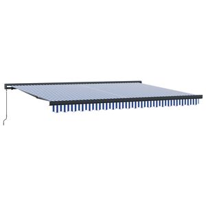 vidaXL Cortina Retractabilă Albastru și Alb 400 &times; 300 cm