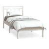 vidaXL Cadru de pat single, alb, 90x190 cm, lemn masiv
