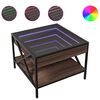 vidaXL Măsuță de cafea cu LED infinity, stejar maro, 50x50x38 cm