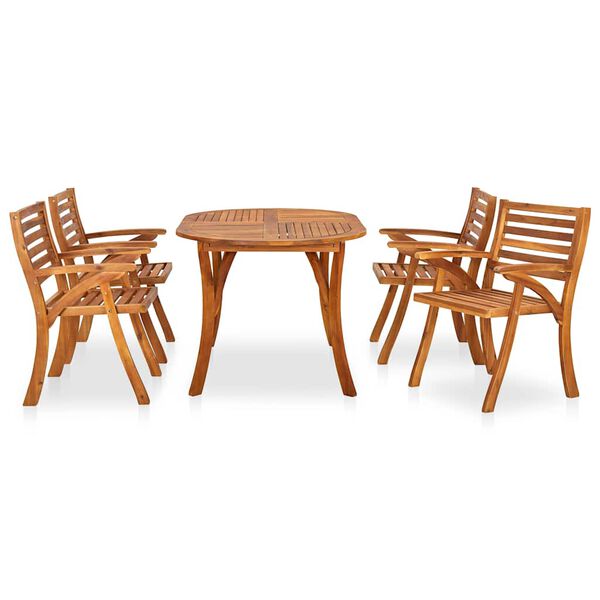 vidaXL Set de mobilier de grădină cu 5 piese, 150x90 cm, lemn masiv de salc&acirc;m