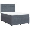 vidaXL Pat box spring cu saltea, gri &icirc;nchis, 140x190 cm, catifea