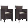 vidaXL Scaun pentru Grădină 2 pcs Maro Dimensiune: 53 x 49 x 85 cm