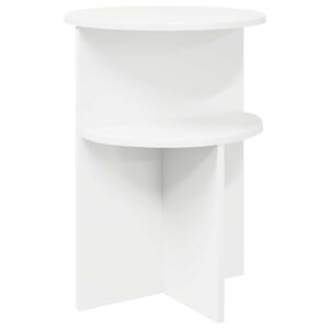 vidaXL Masă laterală cu depozitare Alb &Oslash; 39,5 x 55 cm Lemn prelucrat