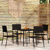 vidaXL Set de mobilier pentru grădină, 5 piese, negru