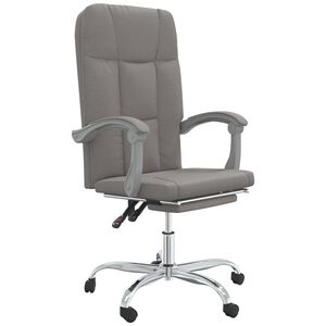 vidaXL Fotoliu de birou rabatabil, gri taupe, textil