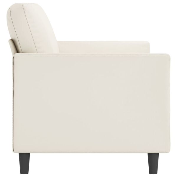 vidaXL Canapea cu 2 locuri, crem, 140 cm, piele ecologică