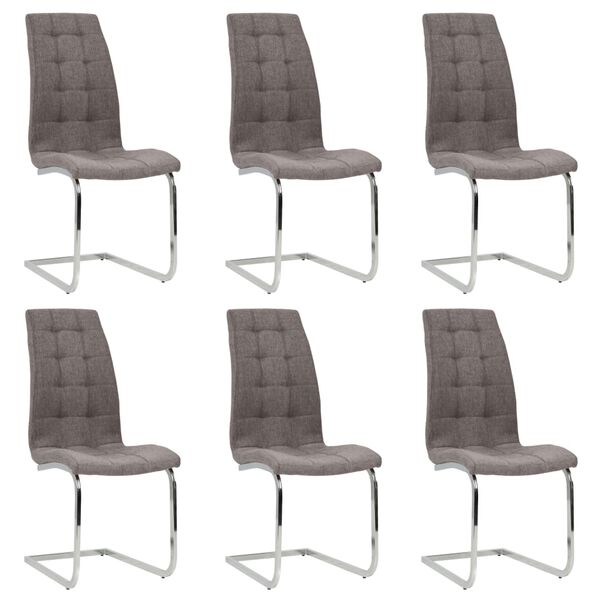 vidaXL Scaune de bucătărie consolă, 6 buc., gri taupe, textil