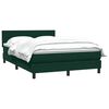 vidaXL Pat box spring cu saltea, verde &icirc;nchis, 160x220 cm, catifea