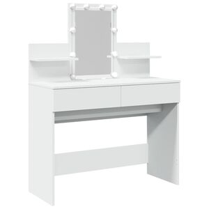 vidaXL Masă de toaletă cu LED, alb, 100x40x130 cm