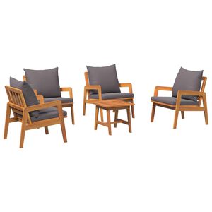 vidaXL Set bistro 5 buc. Maro Lemn Solid de Acacia