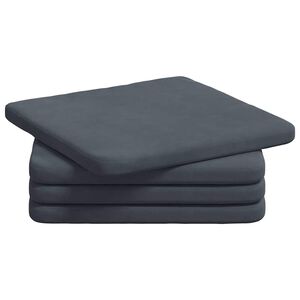 vidaXL Perne de Șezut 4 buc. Catifea Gri &icirc;nchis 40 x 40 x 3 cm