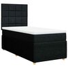 vidaXL Pat box spring cu saltea, negru, 100x200 cm, textil