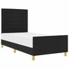 vidaXL Cadru de pat cu headboard Negru 90 x 200 cm țesătură