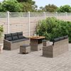 vidaXL Set de canapele pentru grădină cu pernă 9 pcs Gri Rattan poli