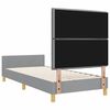 vidaXL Cadru de pat cu headboard Gri deschis 100 x 200 cm țesătură