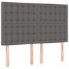 vidaXL Tăblie de pat gri 144x5x118/128 cm piele ecologică