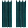 vidaXL Perdele opace 2 pcs Verde &icirc;nchis 140 x 225 cm Catifea