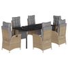 vidaXL Set mobilier pentru grădină, 7 piese, cu perne, bej, poliratan