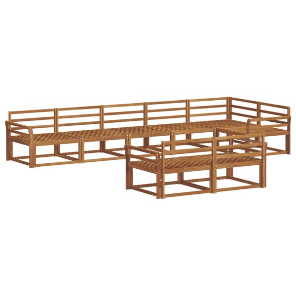 vidaXL Set de canapele de exterior 8 pcs natural Lemn Solid de Acacia