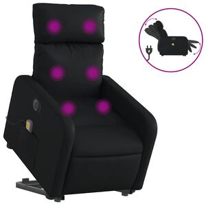 vidaXL Fotoliu electric masaj rabatabil cu ridicare, negru