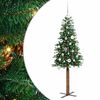 vidaXL Brad de Crăciun subțire Verde 150 cm PVC și lemn de PIN masiv