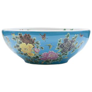 vidaXL Lavoar de blat, multicolor, rotund, &Phi;41x14 cm, ceramică