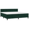 vidaXL Pat box spring cu saltea, verde &icirc;nchis, 200x200 cm, catifea