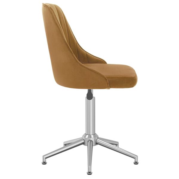 vidaXL Scaune de bucătărie pivotante, 2 buc., maro, catifea