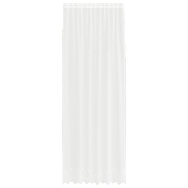 vidaXL Cortină din Dantelă cu perdele Alb 280 x 150 cm Poliester
