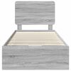 vidaXL Cadru de pat cu sertar Gri Sonoma 75 x 190 cm Lemn Ingineresc