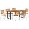 vidaXL Set de masă pentru grădină 7 pcs Bej Lemn Solid de Acacia
