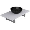 vidaXL Set mobilier de baie, 2 piese, alb, ceramică