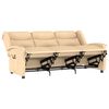 vidaXL Fotoliu rabatabil de masaj cu 3 locuri, crem, microfibră