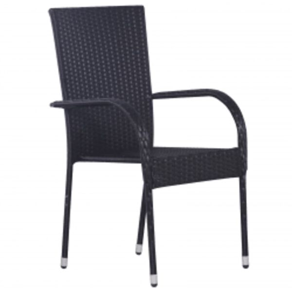 vidaXL Set mobilier de grădină, 5 piese, negru