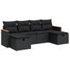 vidaXL Set mobilier de grădină cu perne, 6 piese, negru, poliratan