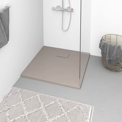 vidaXL Cădiță de duș, maro, 80x80 cm, SMC