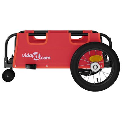 vidaXL Remorcă de bicicletă, roșu, textil oxford și fier