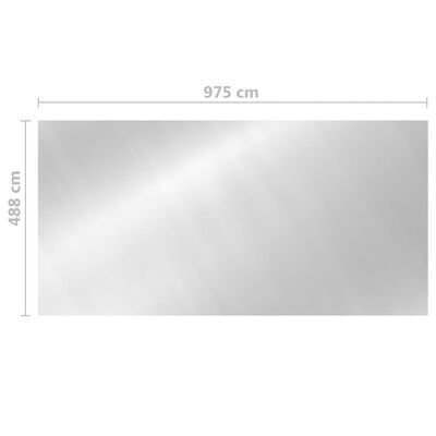 vidaXL Prelată de piscină, argintiu, 975x488 cm, PE