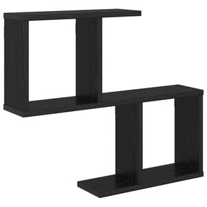 vidaXL Raft de perete Stejar Negru 60 x 12 x 50,5 cm Lemn prelucrat