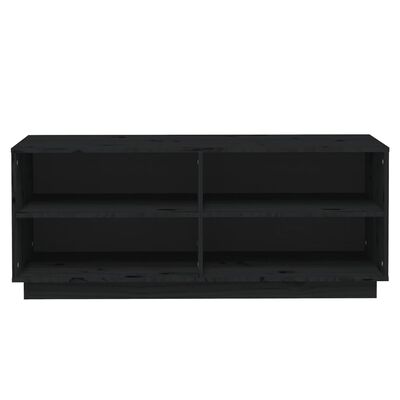 vidaXL Pantofar, negru, 110x34x45 cm, lemn masiv de pin