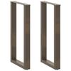 vidaXL Picioare de masă de bar &icirc;n formă de U, 2 buc., oțel natural, 40x(90-91) cm