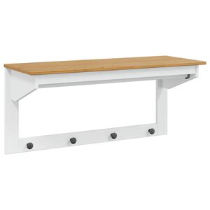 vidaXL Răcător de paltoane HILL Alb și maro cu miere 90 x 35 x 41.5 cm