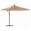 vidaXL Umbrelă soare de grădină cu st&acirc;lp din oțel, maro 246x246x230 cm