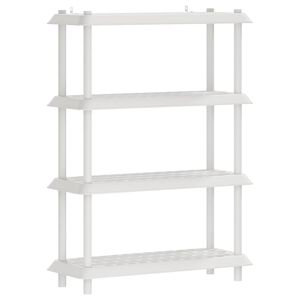 vidaXL Unitate de rafturi 4 niveluri 100 x 40 x 136,5 cm PP Alb