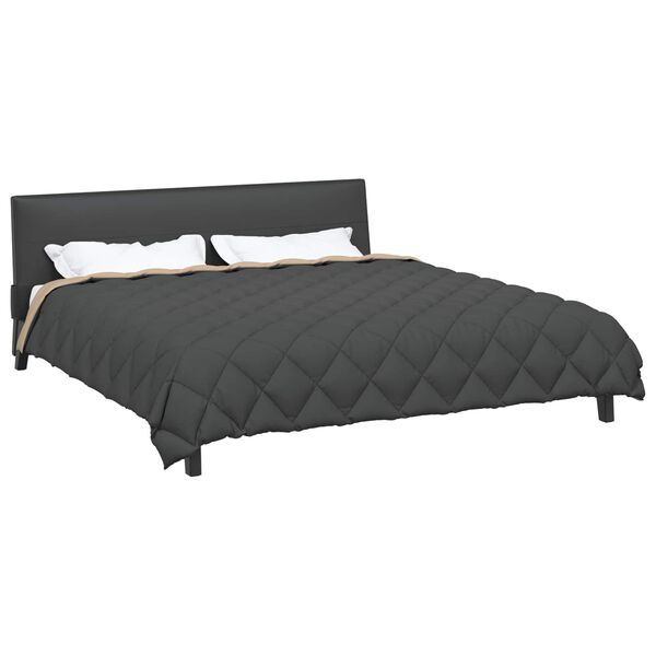 vidaXL Duvet de iarnă Antracit și Taupe 240 x 260 cm Microfibră